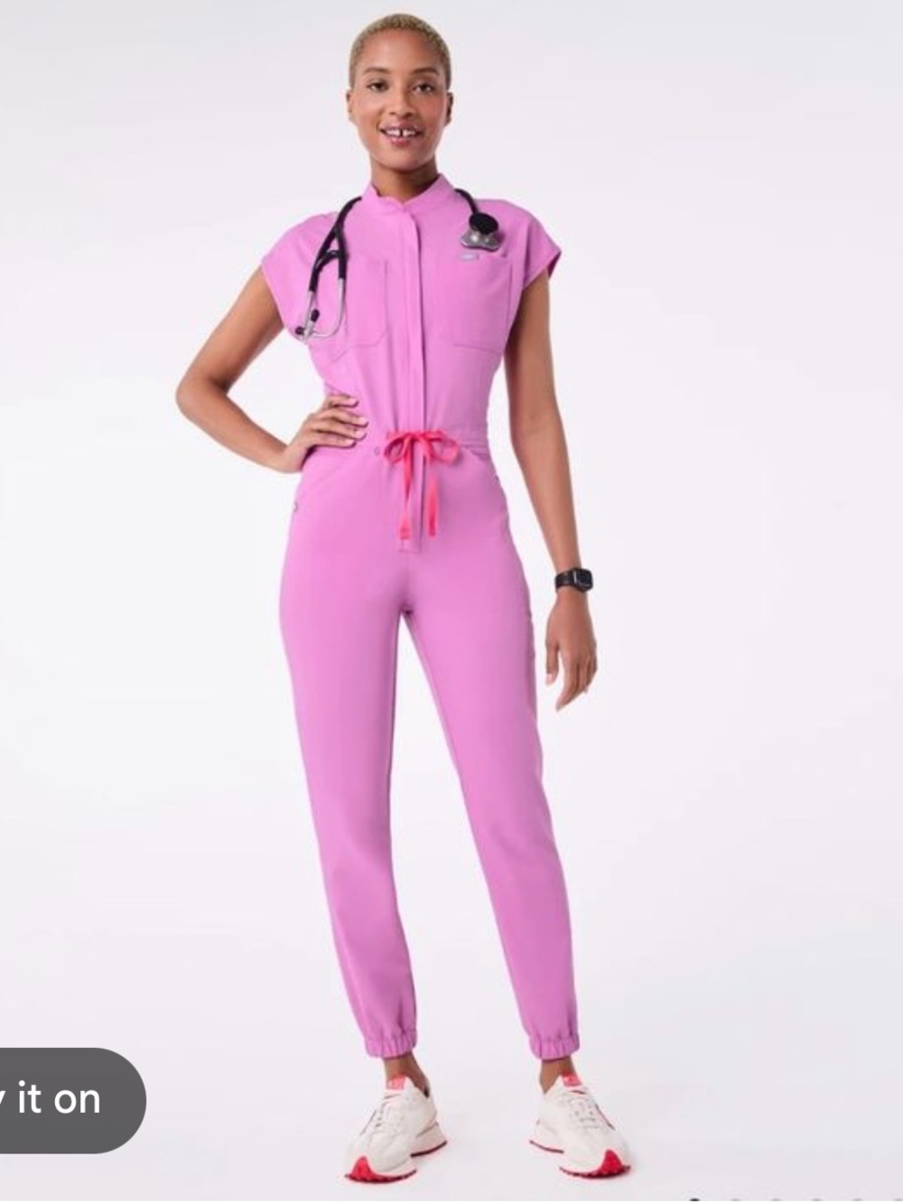 FIGS Rafaela cargo jumpsuit Pink Cloud